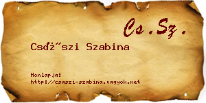 Császi Szabina névjegykártya